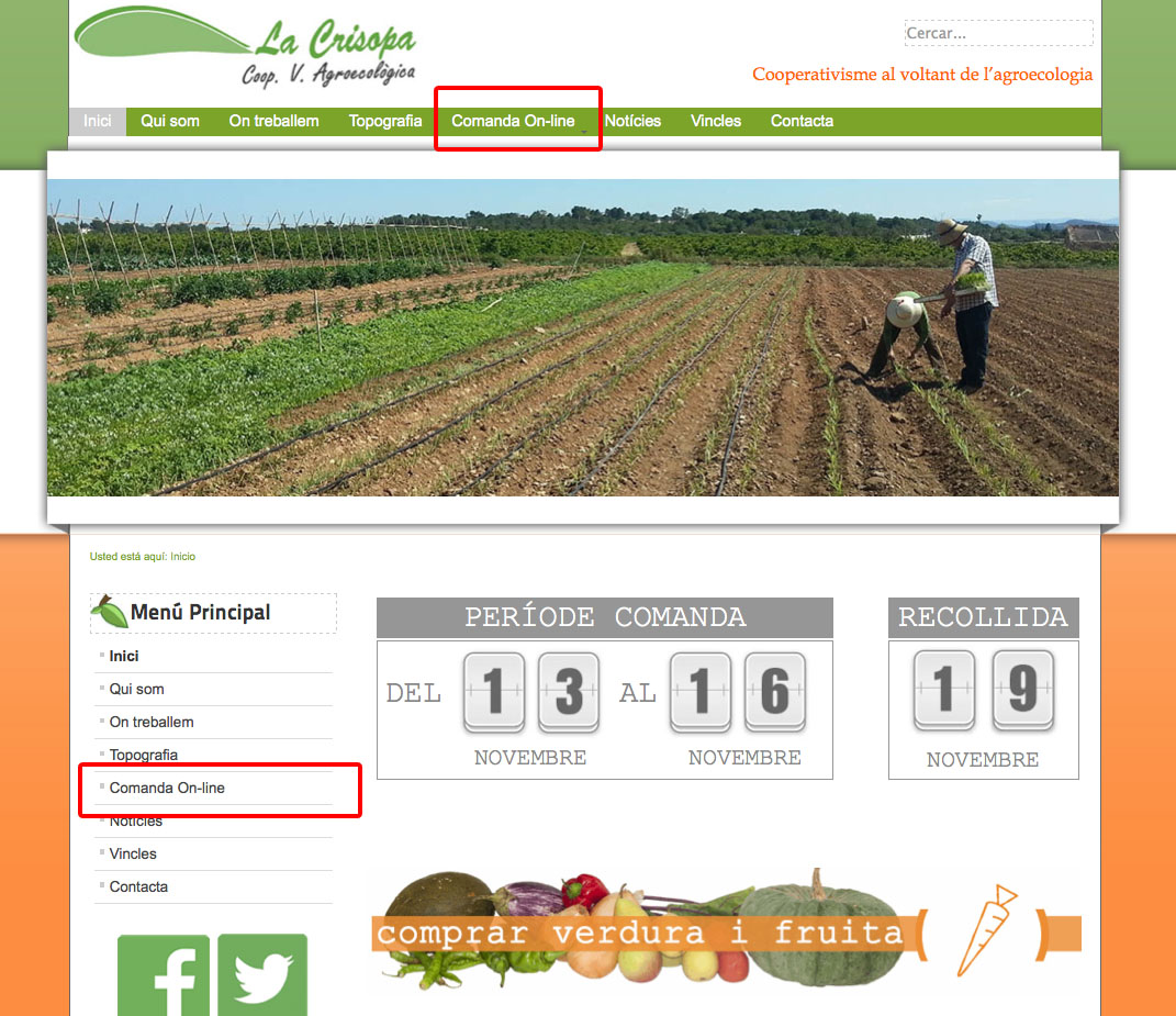 Manual de Compra online verdura ecològica Camp de Túria